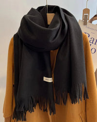 Faux Cashmere Tassel Wrap Scarf