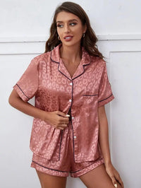 Satin Shorts Pajamas Two Piece Set