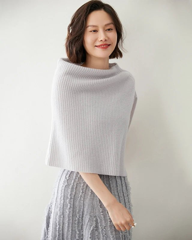 Thick Ribbed Cashmere Shawl Scarf