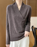 Loose And Soft V-Neck Wool Knit Cardigan