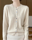Merino Wool Button-Front Cardigan
