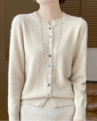 Merino Wool Button-Front Cardigan