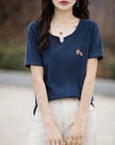 Everyday Cotton Knit Short-Sleeve Top