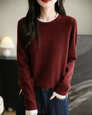 Layered-Look Wool-Blend Knit Top