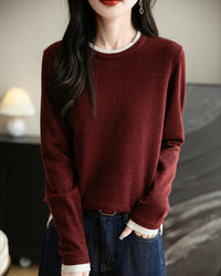 Layered-Look Wool-Blend Knit Top