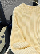 Round-Neck Oversized Knitted Pullover