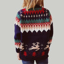 Loose Geometric Elk Jacquard Sweater