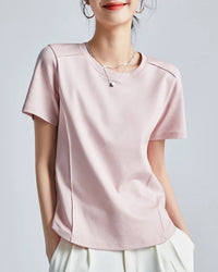 Knitted Mercerized Cotton Crew-Neck T-Shirt
