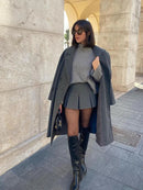 Double Breasted Oversized Long Wool Coat