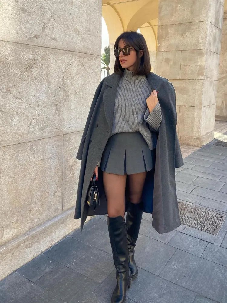 Double Breasted Oversized Long Wool Coat