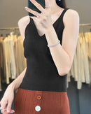 Slim Fit Merino Wool Sleeveless Knit Top