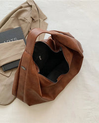 Soft Leather Hobo Shoulder Tote