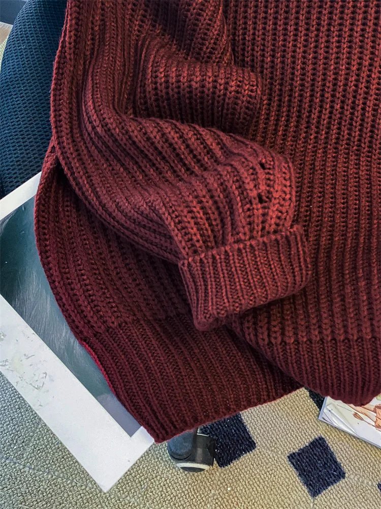 Round-Neck Oversized Knitted Pullover