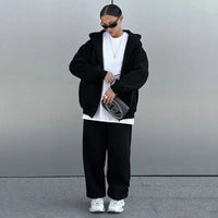 Casual Fleece Hoodie & Pants Set