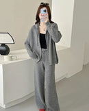 Merino Wool Hooded Knit Set