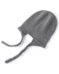 Merino Wool Striped Drawstring Pullover Ski Ear-Flap Hat