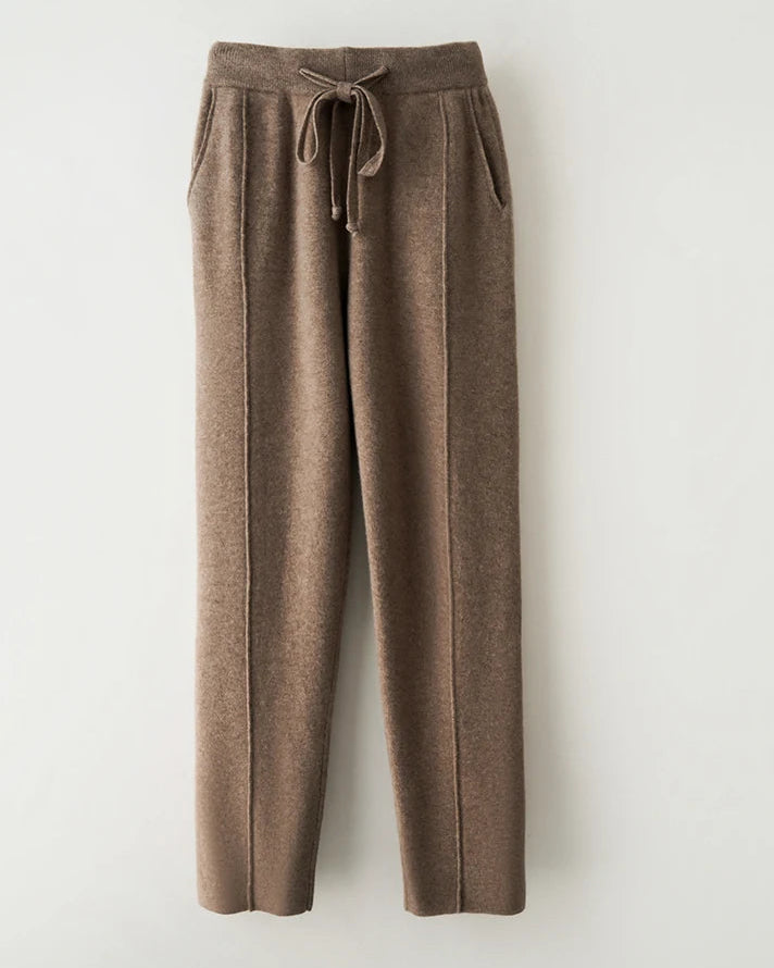 Merino Wool Tapered Knit Pants