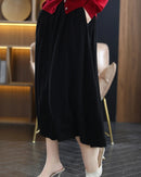 Merino Wool Knit A Line Midi Skirt