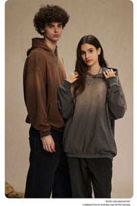 Solid Washed Distressed Ripped Hoodies