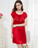 Mulberry Silk Flutter-Sleeve Mini Nightgown