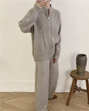O Neck Sweater & Wide Leg Pants TrackSuit
