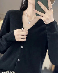 Merino Wool V-Neck Cardigan