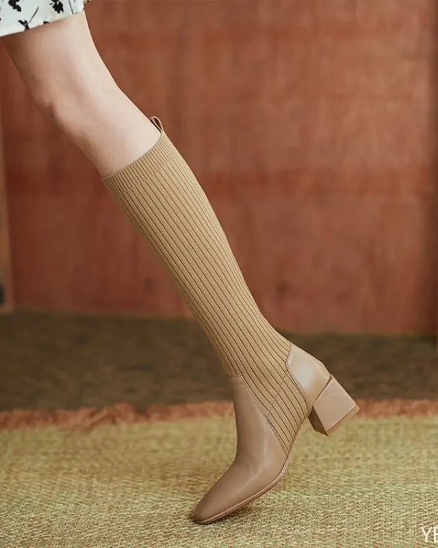 Elastic Knit Sock Ankle Boots