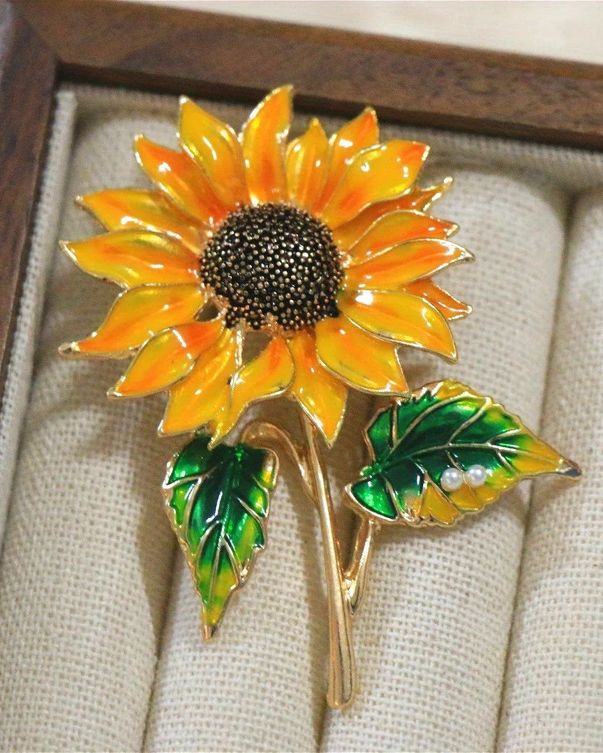 Exquisite Baroque Sunflower Brooch