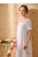 Palace Style Short Sleeve Cotton Pajama Dress