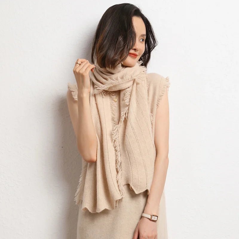 Pure Cashmere Knitted Scarf