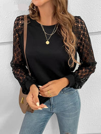 Ribbed Cut Out Long Sleeve Pullover Top