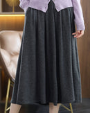 Merino Wool Knit A Line Midi Skirt