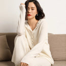 Cashmere Knitted Hooded Cardigan