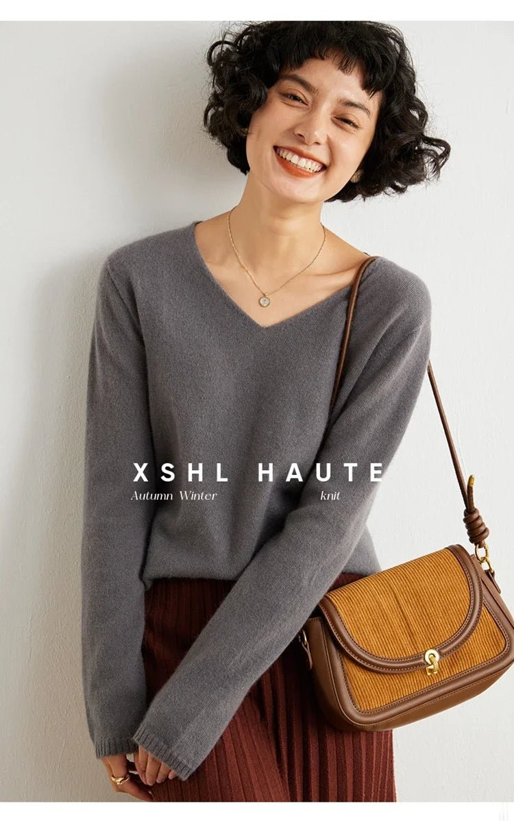 V-Neck Cashmere Basic Jumper