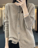 Pure Wool O-Neck Cardigan