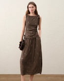 Embroidered Sleeveless Linen-Blend Top
