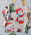 Christmas Snowman Pullover Knitted Sweater