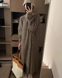 Cashmere Striped Knit Dress