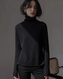 Cashmere Turtleneck Loose Knit Sweater