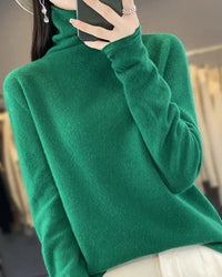 Seamless Merino Wool Turtleneck Sweater