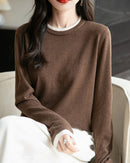 Layered-Look Wool-Blend Knit Top