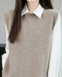 Wool Knit Sleeveless Sweater Vest