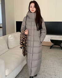 Long Hooded Quilted Puffer Coat