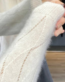 Merino Wool Hollow Knit Cardigan