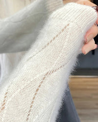 Merino Wool Hollow Knit Cardigan
