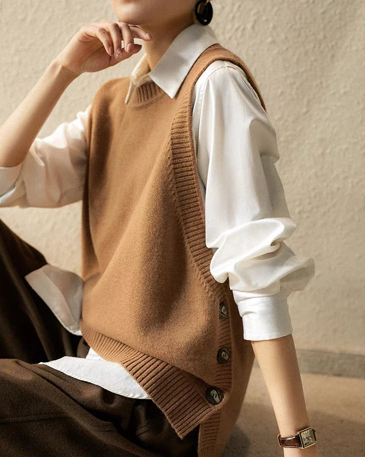 Merino Wool Pullover Sleeveless Knit Vest