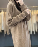 Drawstring Hooded Wool Dress