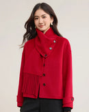 Detachable Scarf Collar Wool Coat