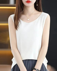 Side-Slit Sleeveless Knit Vest
