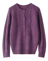 Openwork Merino Wool Cardigan